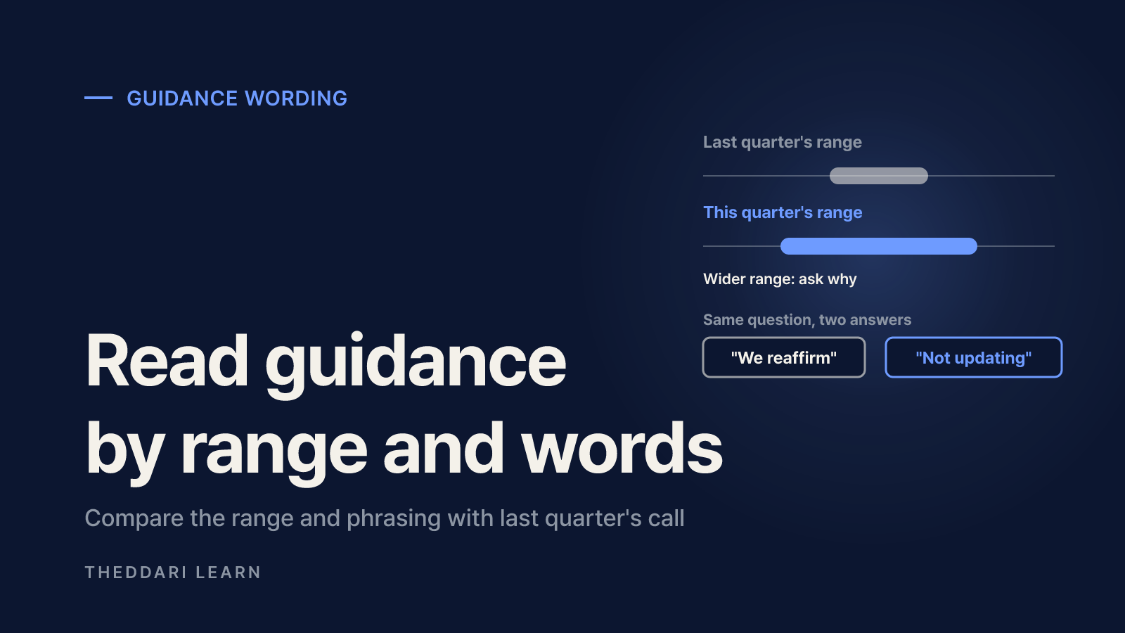 Prepared remarks: guidance and changes in wording