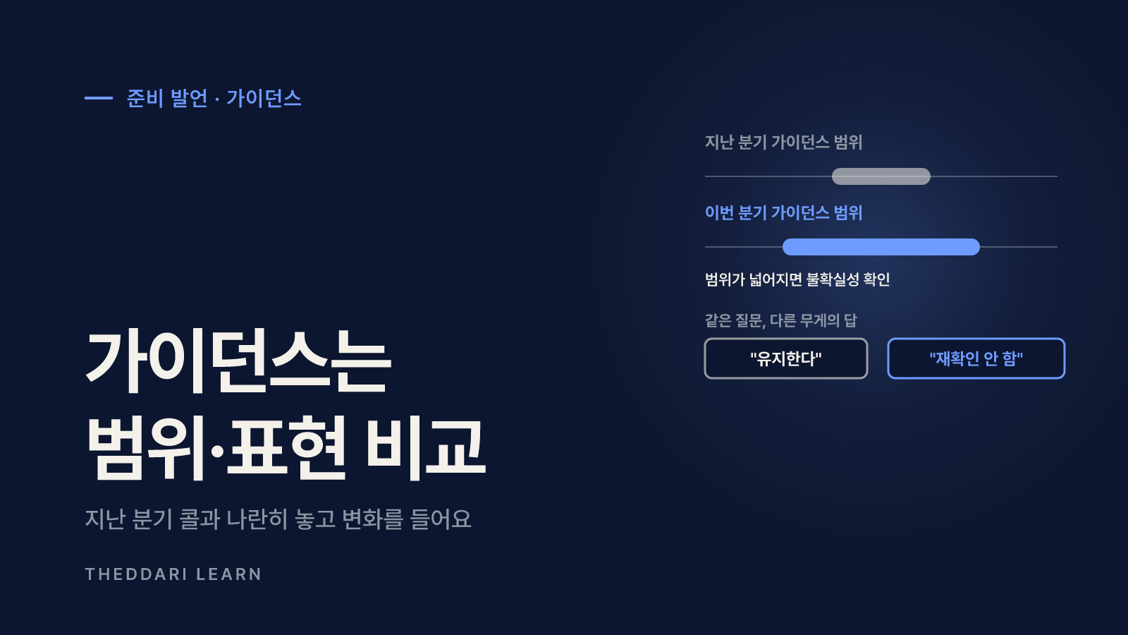 준비 발언에서 들을 것: 가이던스와 표현의 변화